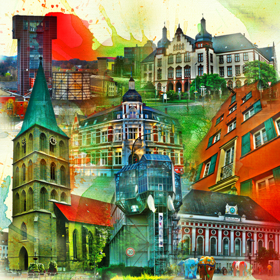 RAY - RAYcities - Hamm - Collage - City 3  - 70 x 70 cm