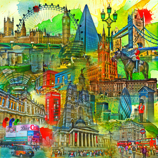 RAY - RAYcities - London - Collage - 70 x 70 cm