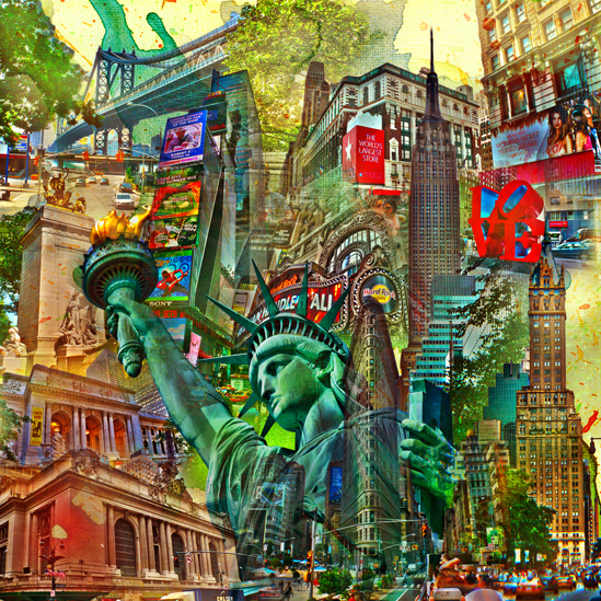 RAY - RAYcities - New York - Collage - 100 x 100 cm