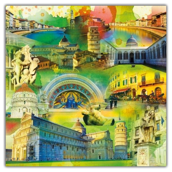 RAY - RAYcities - Pisa - Collage - 100 x 100 cm