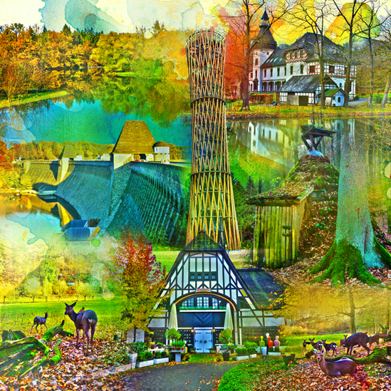 RAY - RAYcities - Arnsberger Wald - Collage - 70 x 70 cm