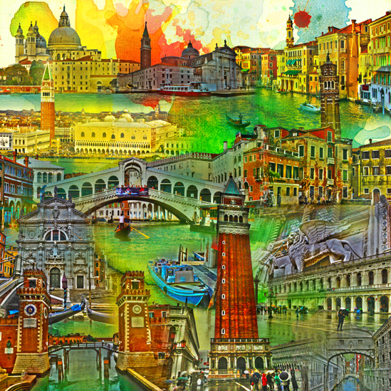 RAY - RAYcities - Venedig - Collage - 100 x 100 cm