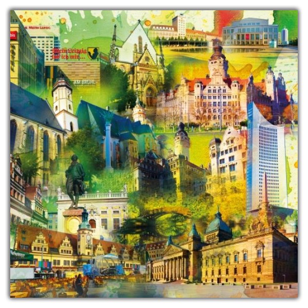 RAY - RAYcities - Leipzig - Collage - 70 x 70 cm