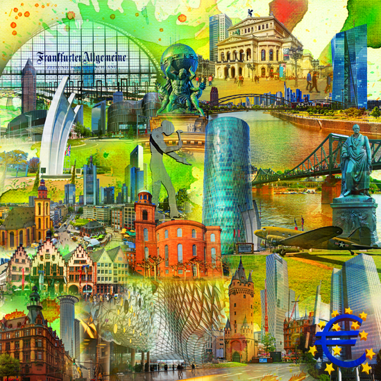 RAY - RAYcities - Frankfurt am Main - Collage - Goethe - 70 x 70 cm