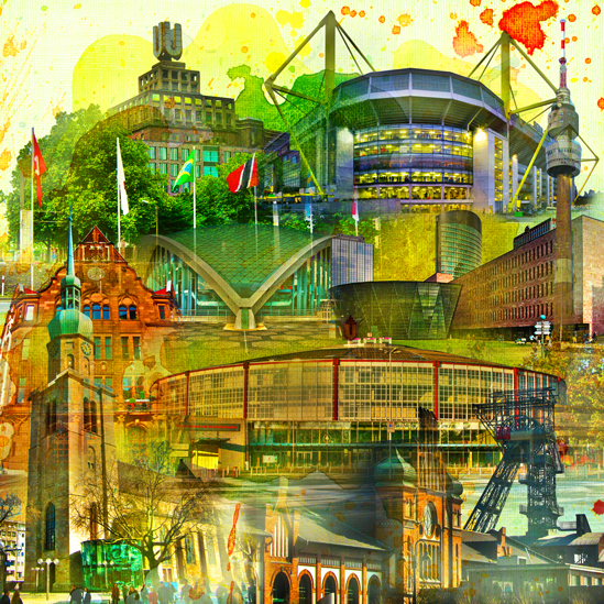 RAY - RAYcities - Dortmund - Collage - 70 x 70 cm
