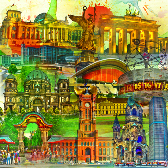 RAY - RAYcities - Berlin - Collage - 70 x 70 cm