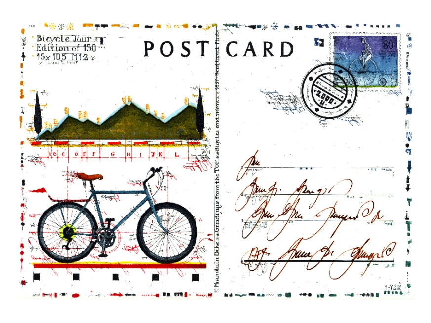 LESLIE G. HUNT - Bicycle Tour Postcard